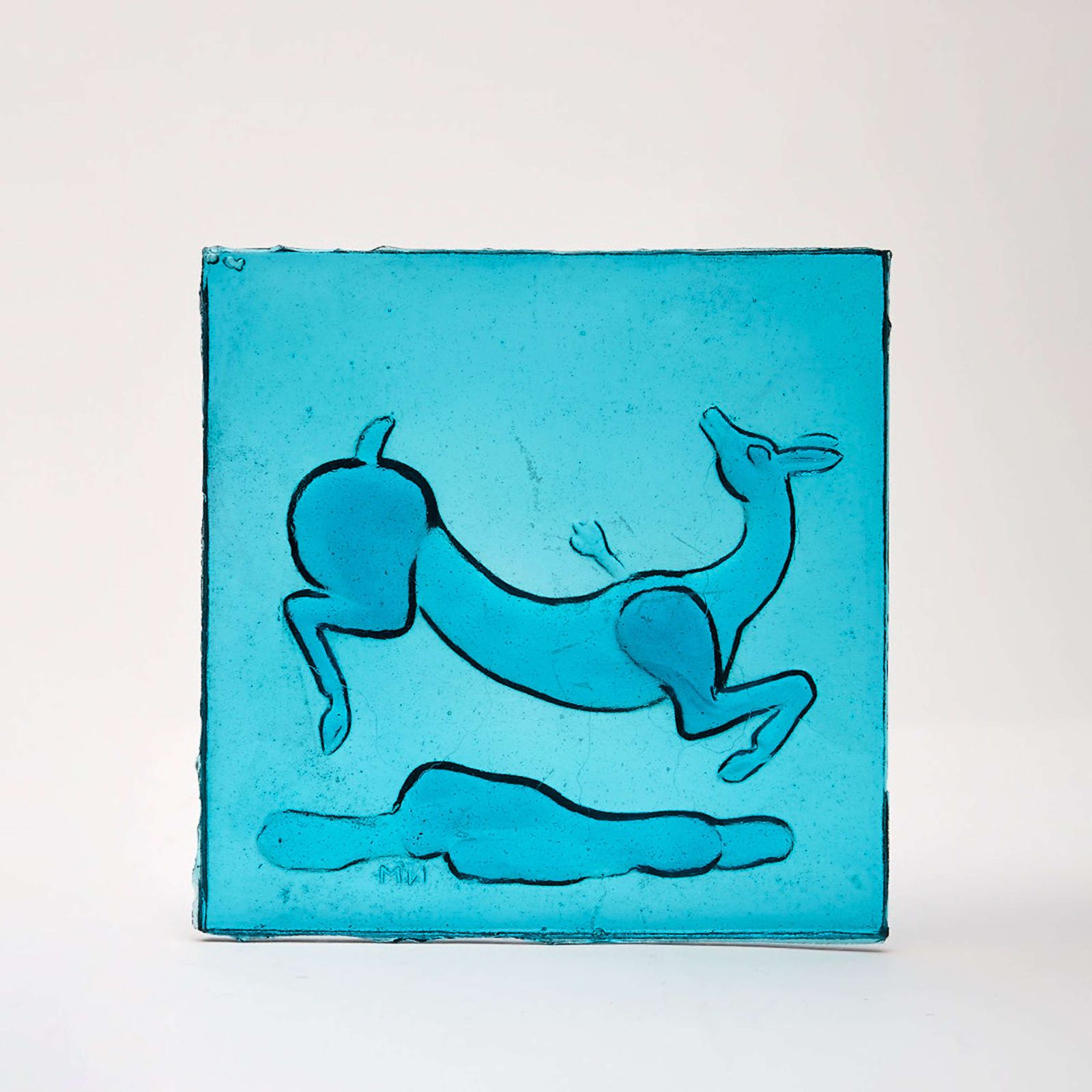 Molded Glass Gile Depicting A Wounded Gazelle By Napoleone Martinuzzi photo for sale
