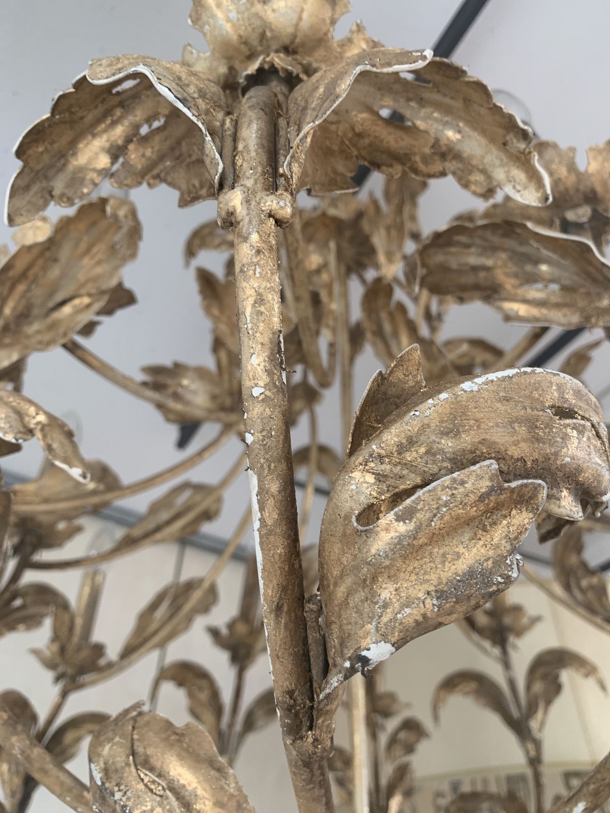 Chandelier In Gold  Handmade Painted Metal, 10 Lights, Wrought Iron Florentine Art Made In Italy photo buy