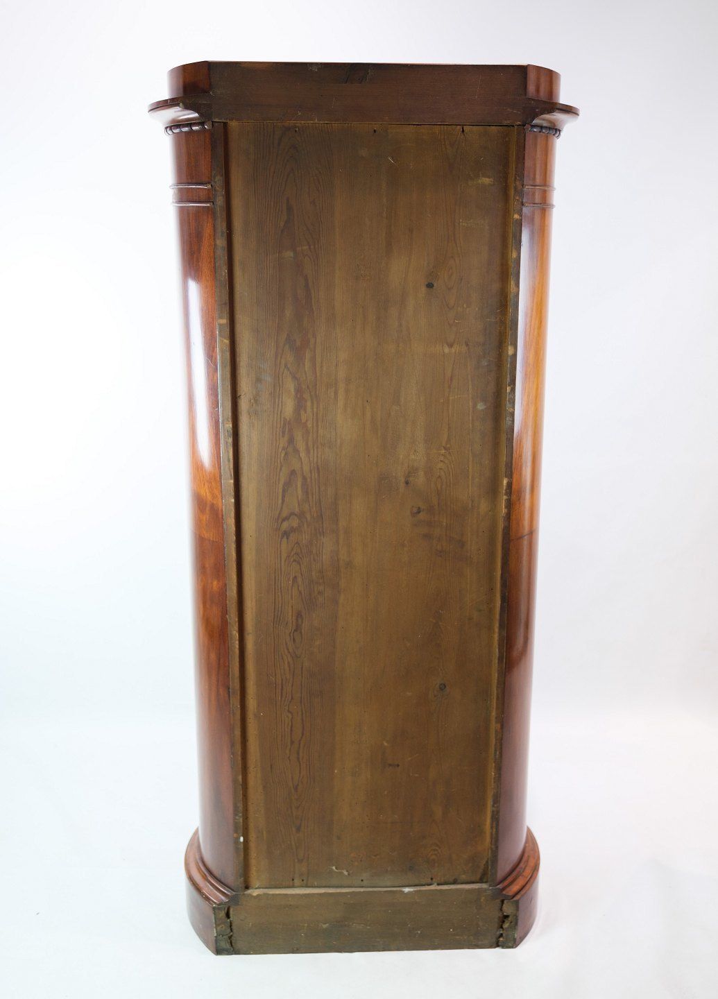 Antique Pedestal Cabinet In Mahogany With Carvings From 1840s photo vintage