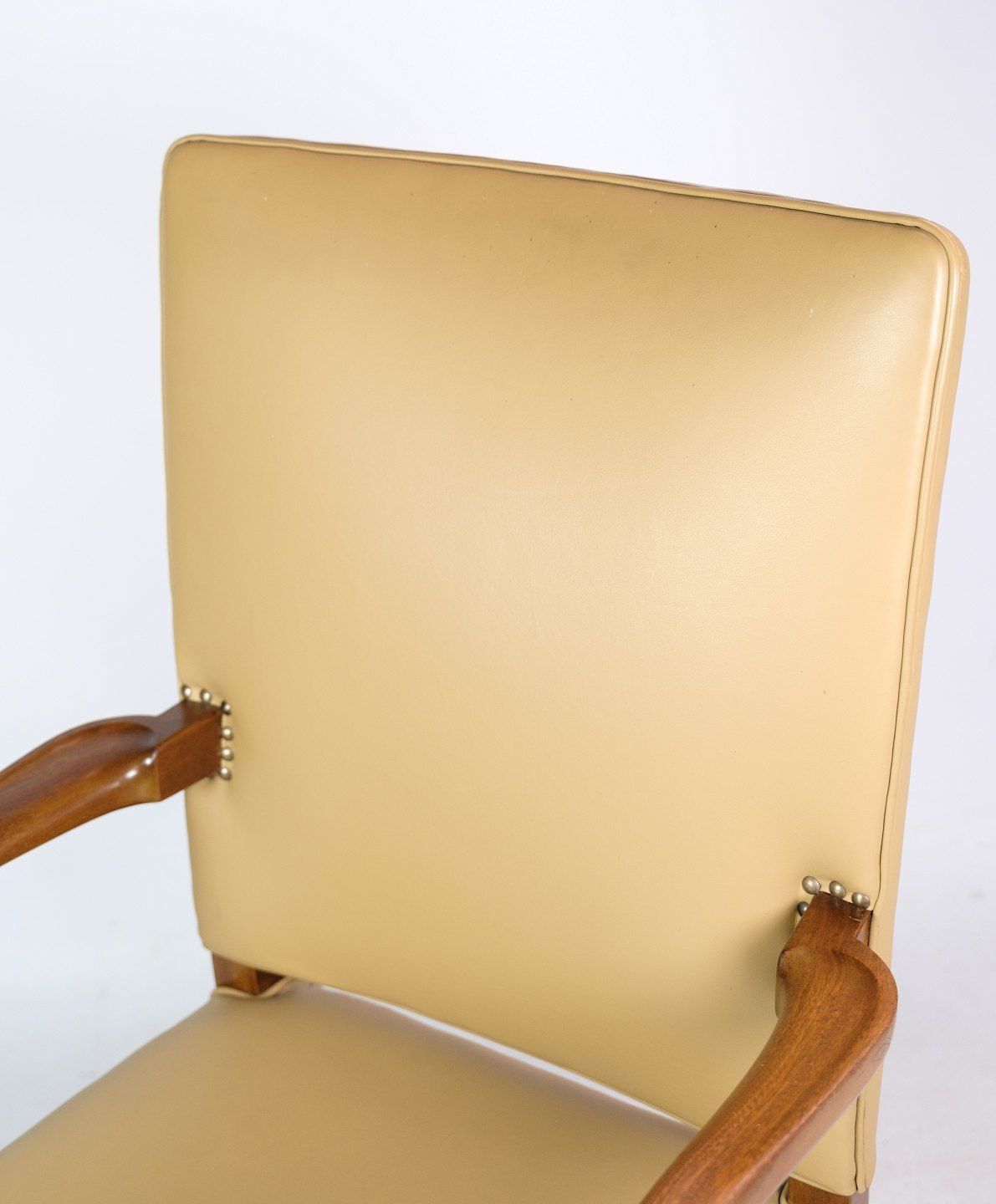 Armchair In Mahohgany And Light Leather By Jacob Kjær From 1950s photo furniture