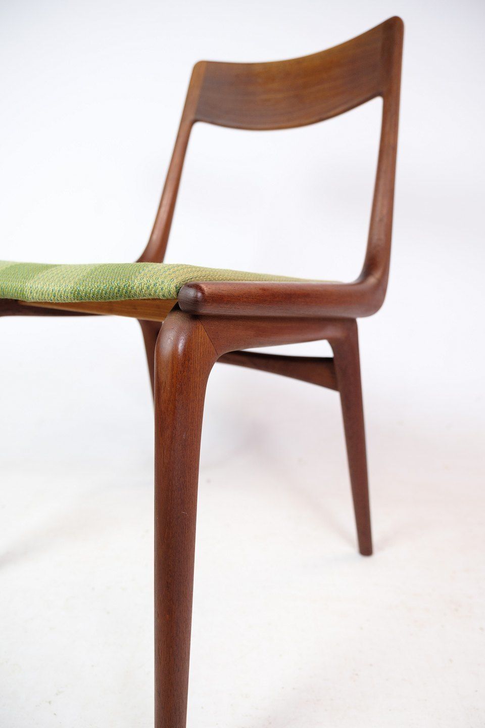 Four Dining Chairs Model Boomerang Made In Teak By Alfred Christensen For Slagelse Møbelfabrik From 1960s photo vinterior