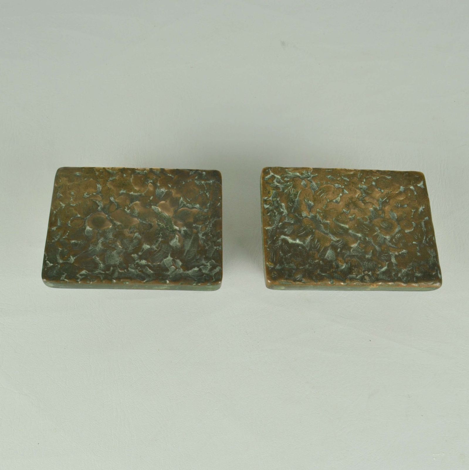 Pair Of Bronze Push Pull Horizontal Door Handles With A Ripple Relief photo Home Fixtures