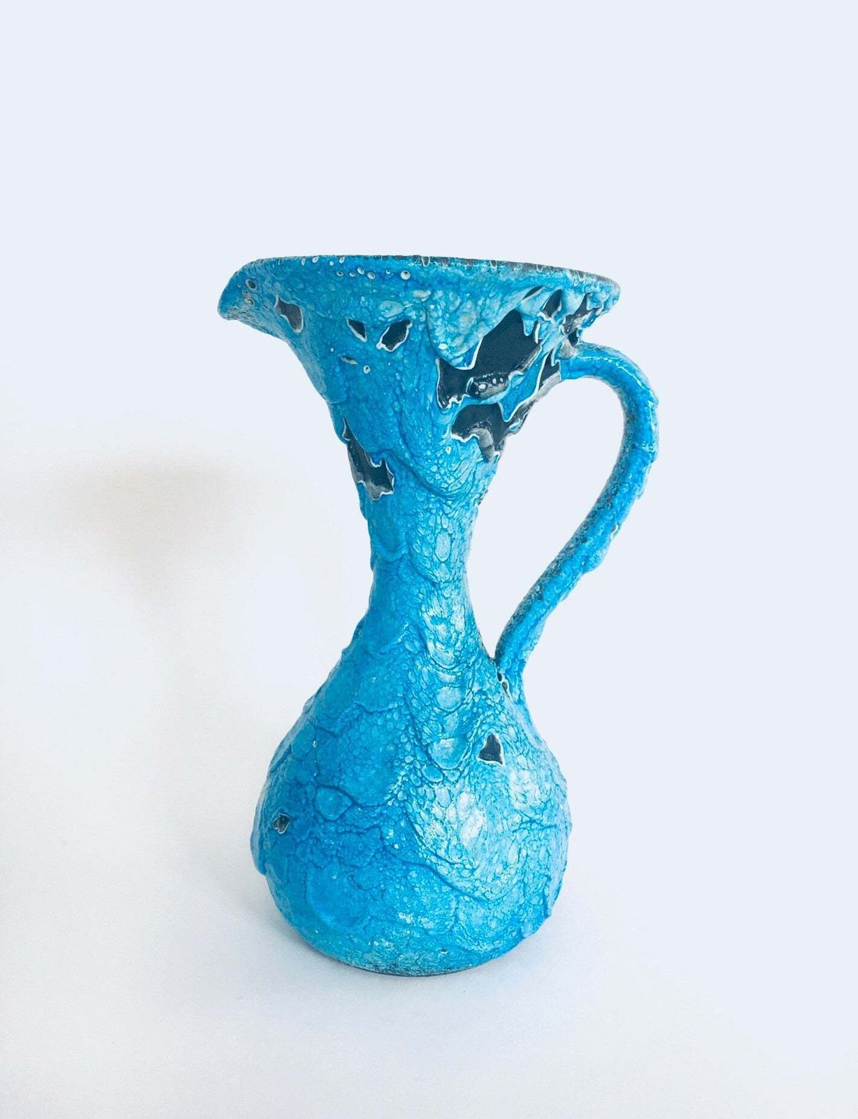 Mcm Art Ceramic Fat Lava Decanter Caraffe Vase, Italië Jaren 1960
