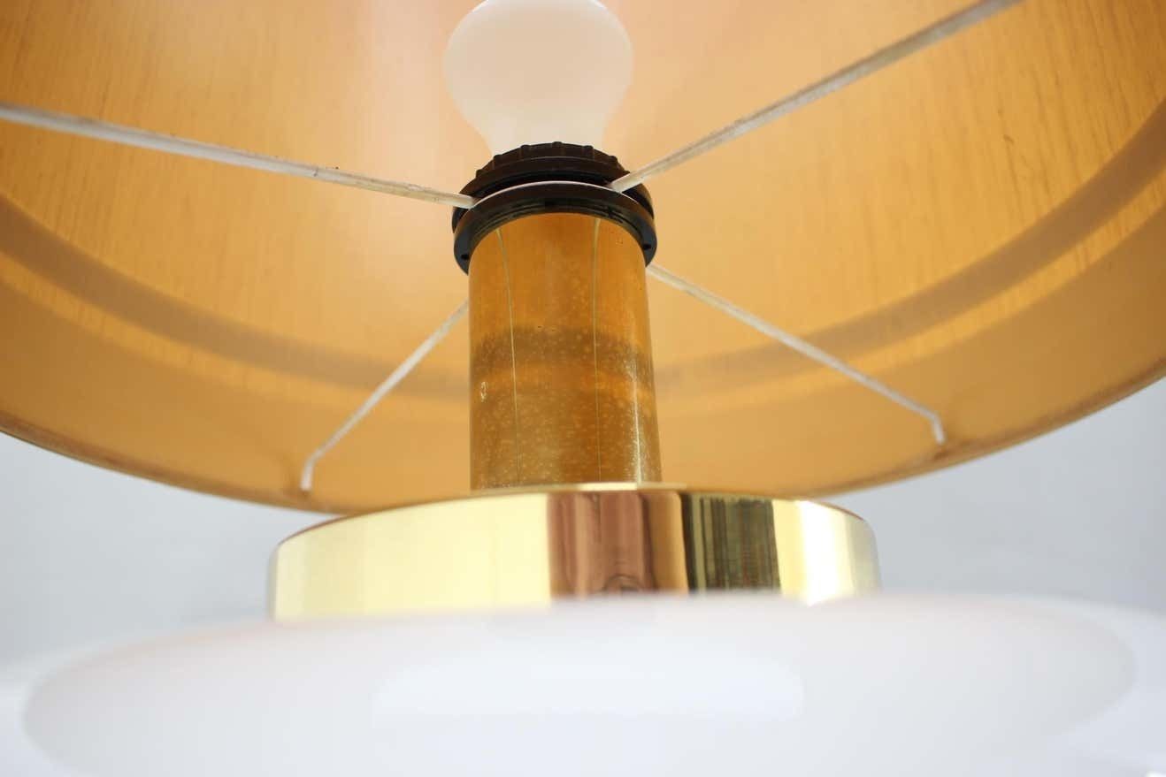 1970s Beautiful Large Glass And Brass Table Lamp, Italy photo vinterior