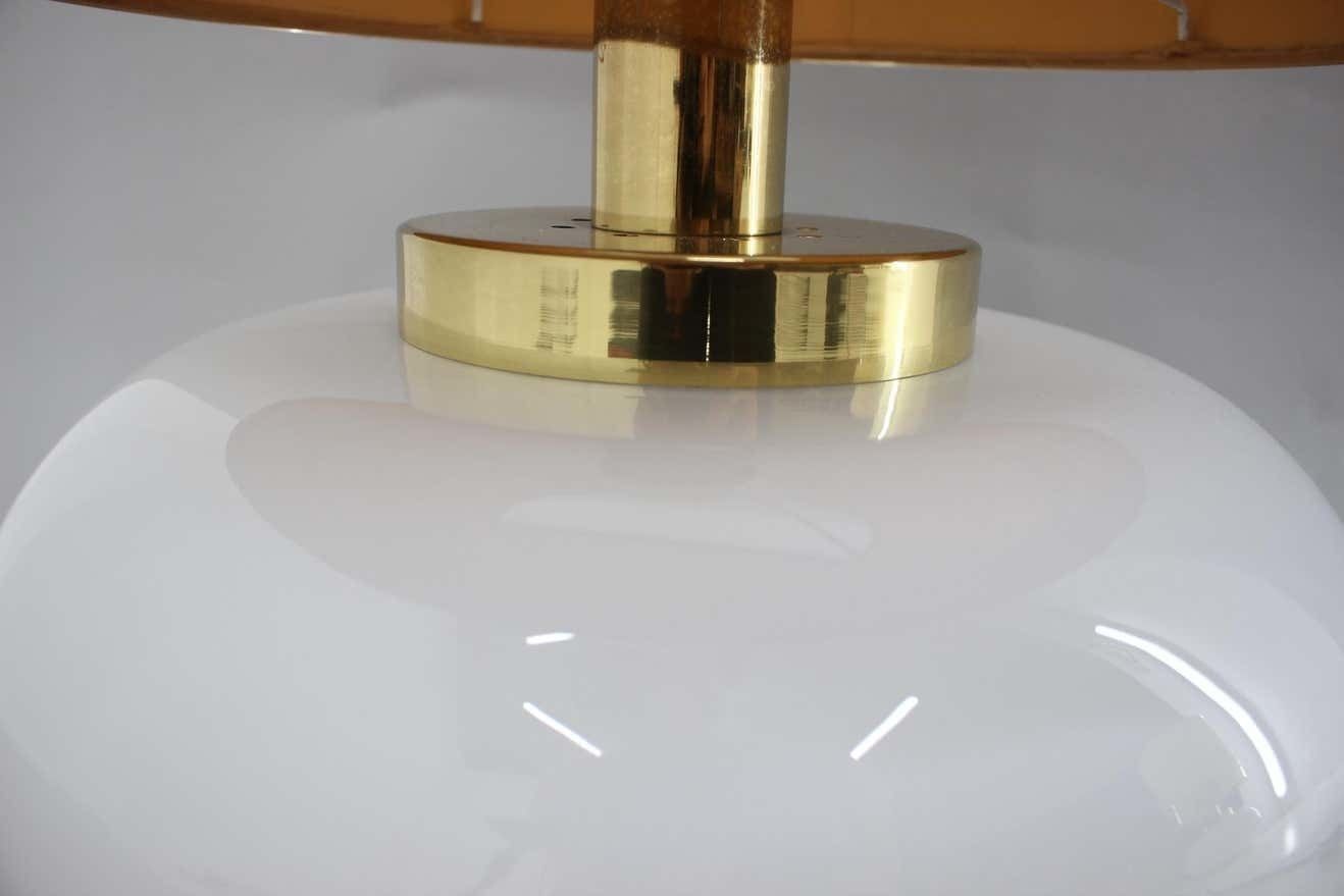 1970s Beautiful Large Glass And Brass Table Lamp, Italy photo buy