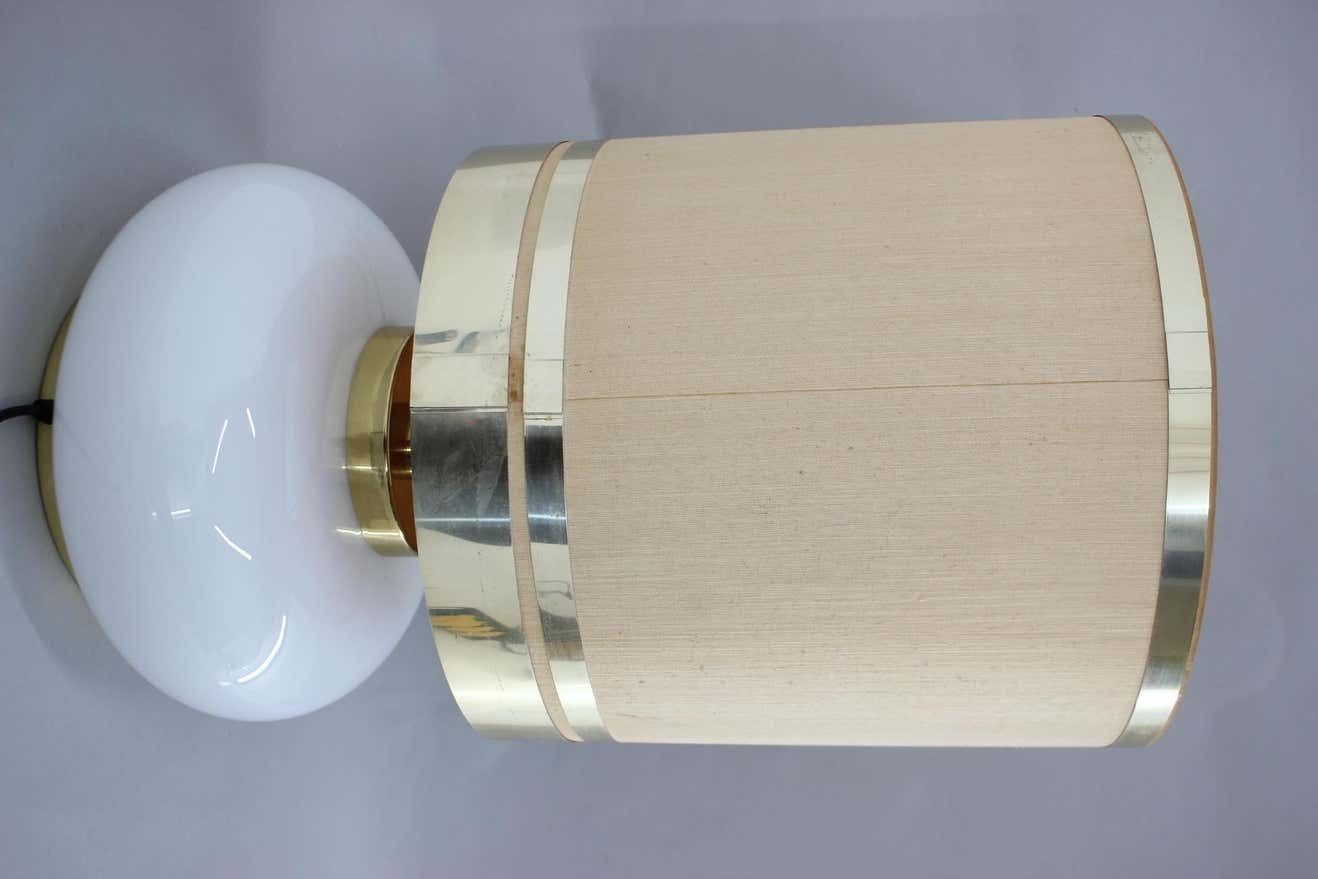 photo for sale 1970s Beautiful Large Glass And Brass Table Lamp, Italy