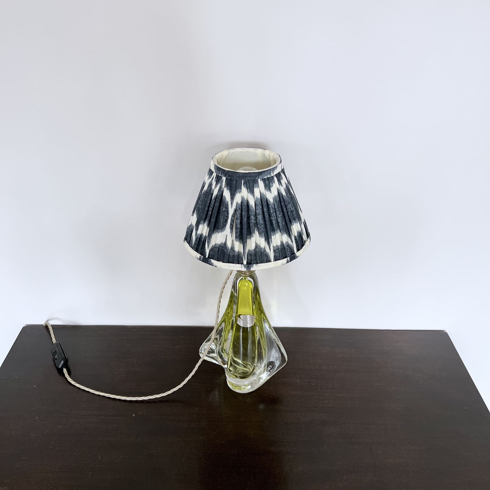 Val St. Lambert Belgian Yellow Crystal Table Lamp photo furniture