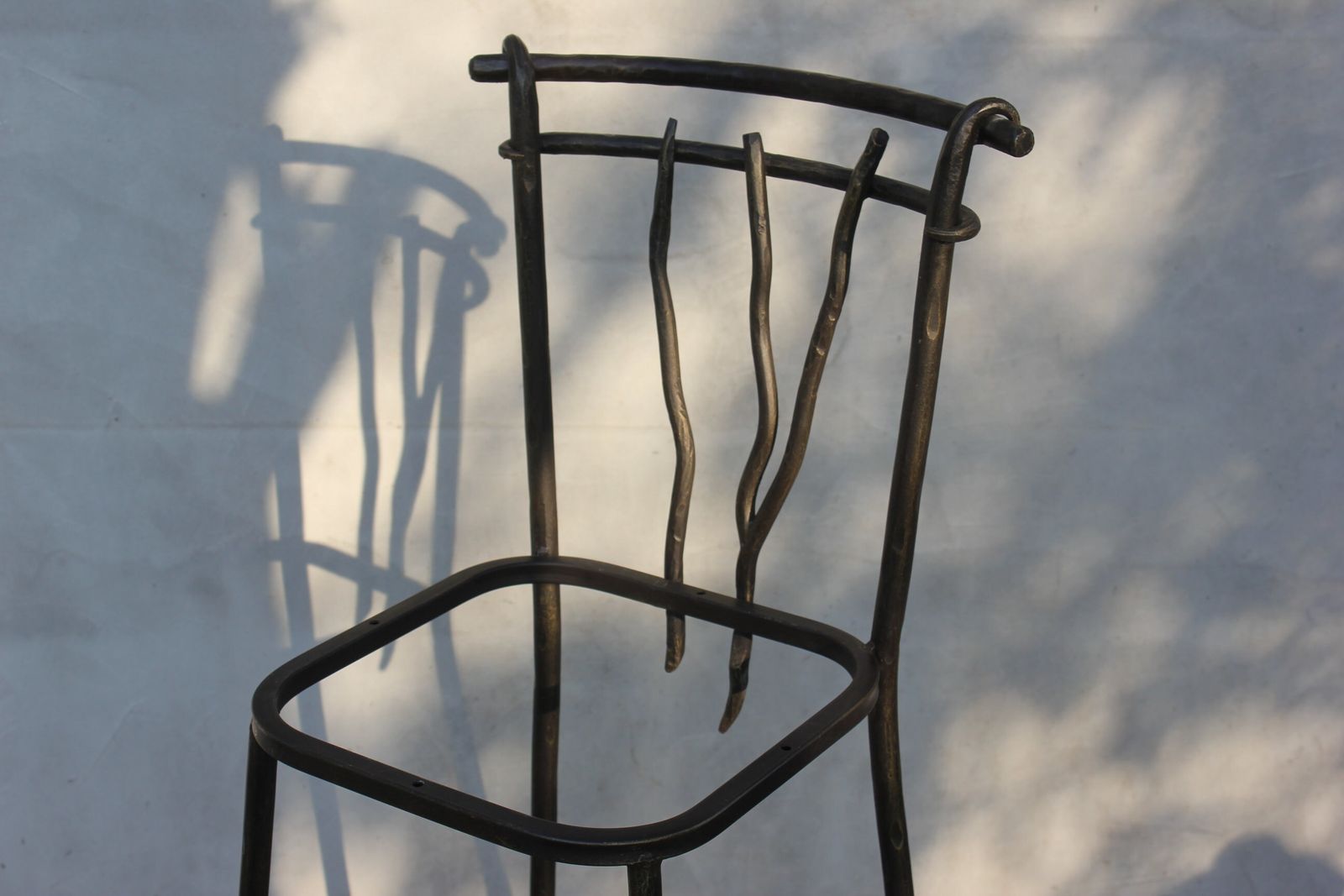 Dining Room Or Bar Stool Wrought Iron High Chair Unique Design Furniture Solid Metal photo 264.0