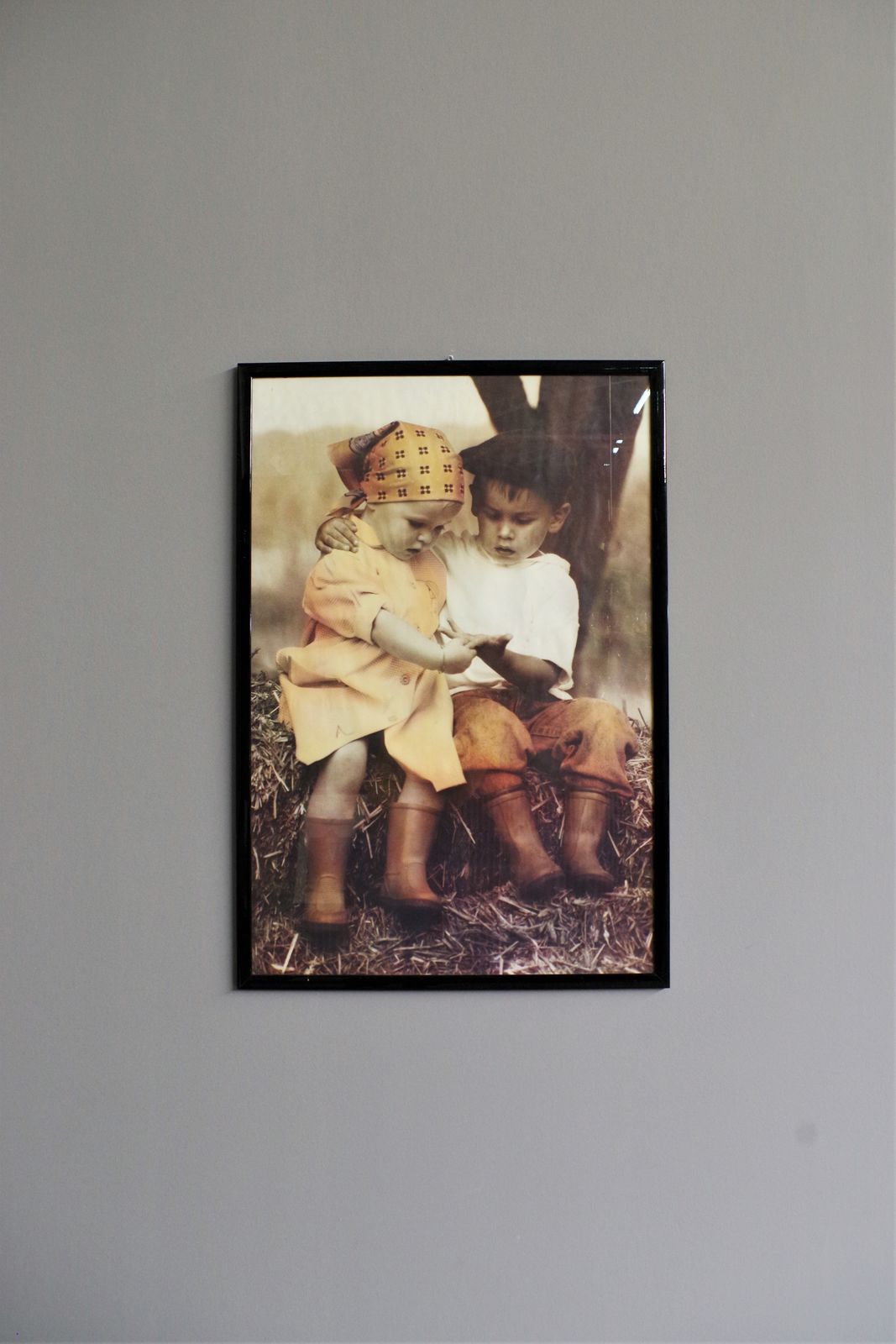Print With Boy And Girl With Scarves Holding Hands, 2000 photo 192.0