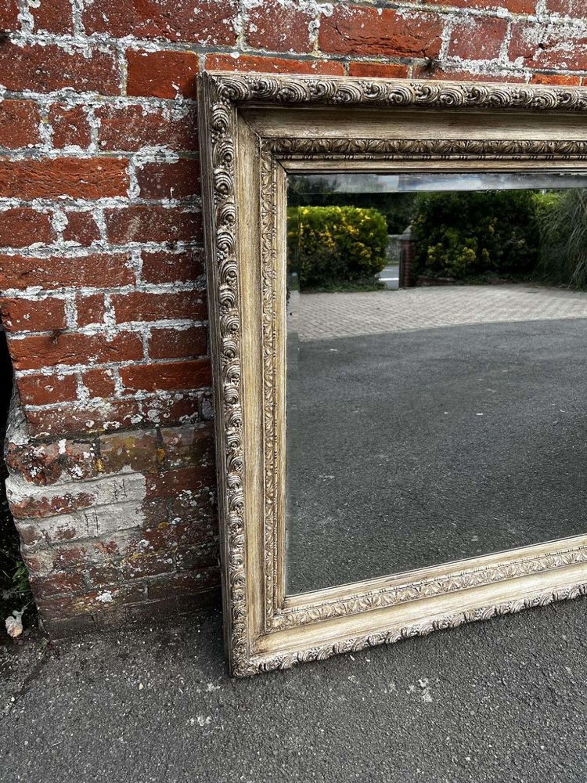 A Delightful Large Antique English 19th C Painted Ornate Framed Mirror photo 895.0