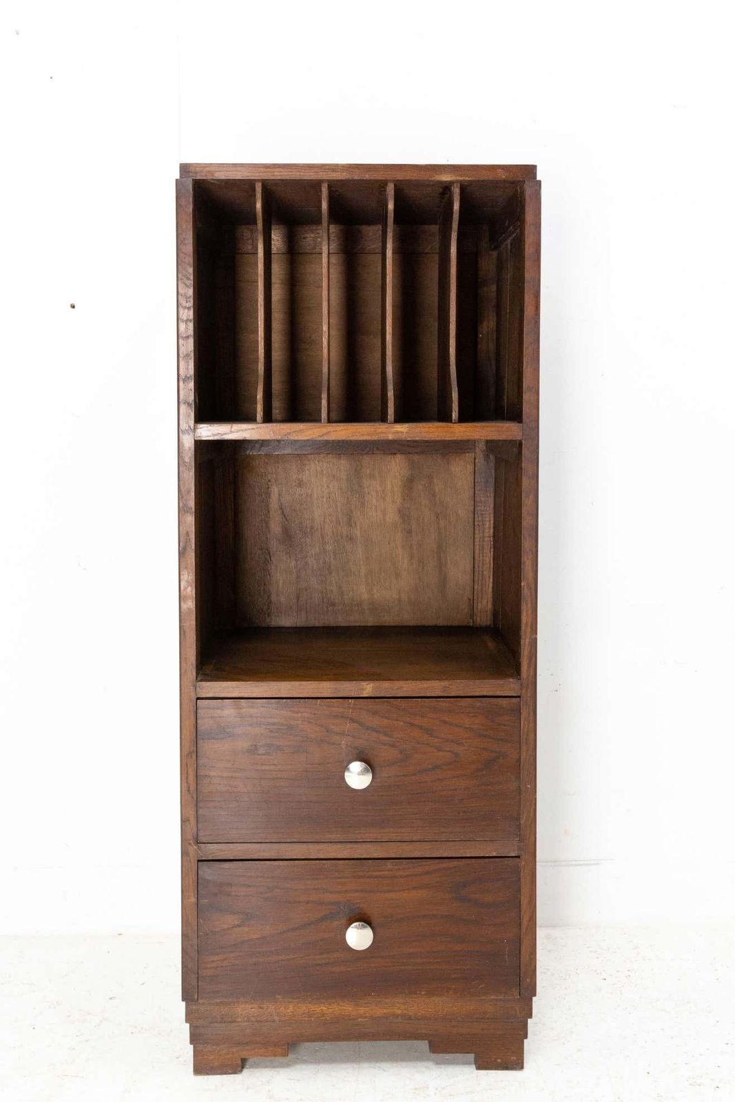 Meuble de bureau français mid-century en chêne massif, vers 1940 photo furniture