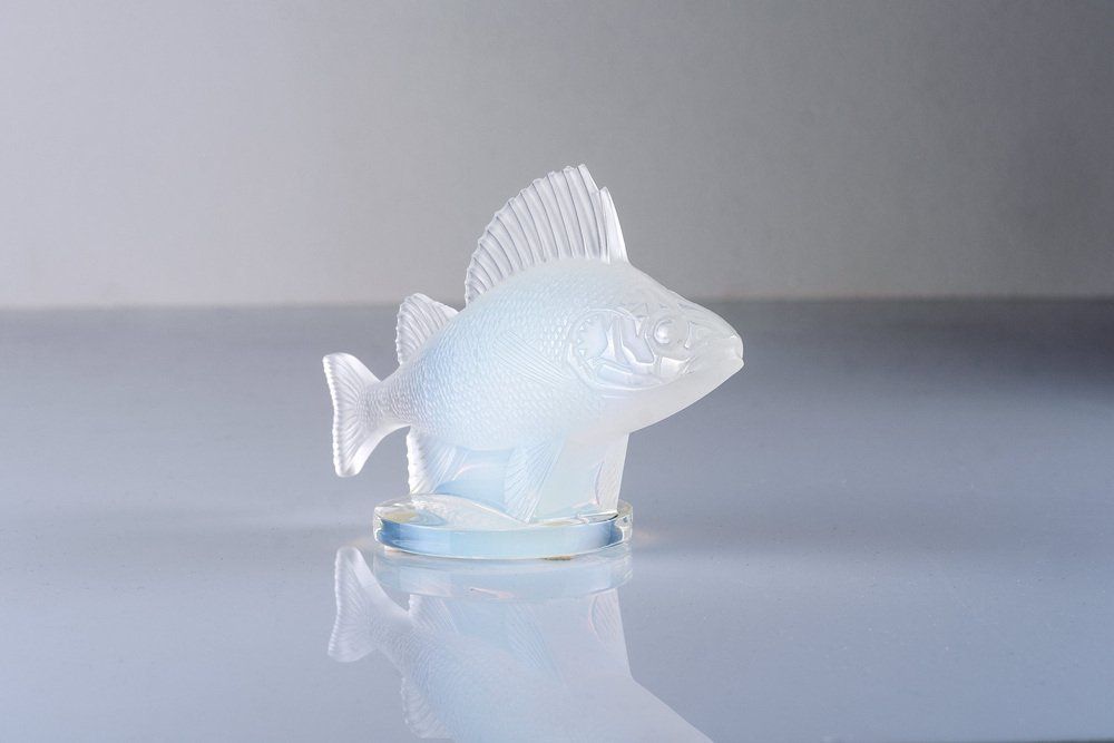 Opalescent Crystal "Perche" Fish Mascot Or Paperweight By René Lalique, France photo furniture