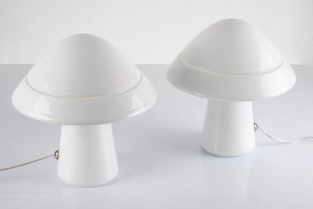 Murano Glass Mushroom Table Lamps By Guido De Majo For Res Murano, Italy