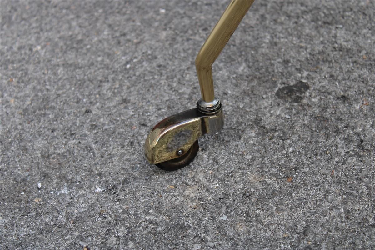 Stylized Solid Brass Bar Trolley Mid Century Italian Design 1950 Cesare Lacca photo Furniture