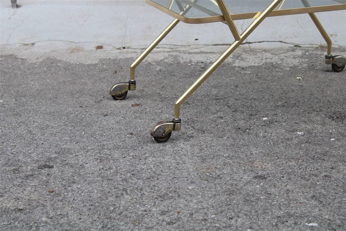 Stylized Solid Brass Bar Trolley Mid Century Italian Design 1950 Cesare Lacca photo buy