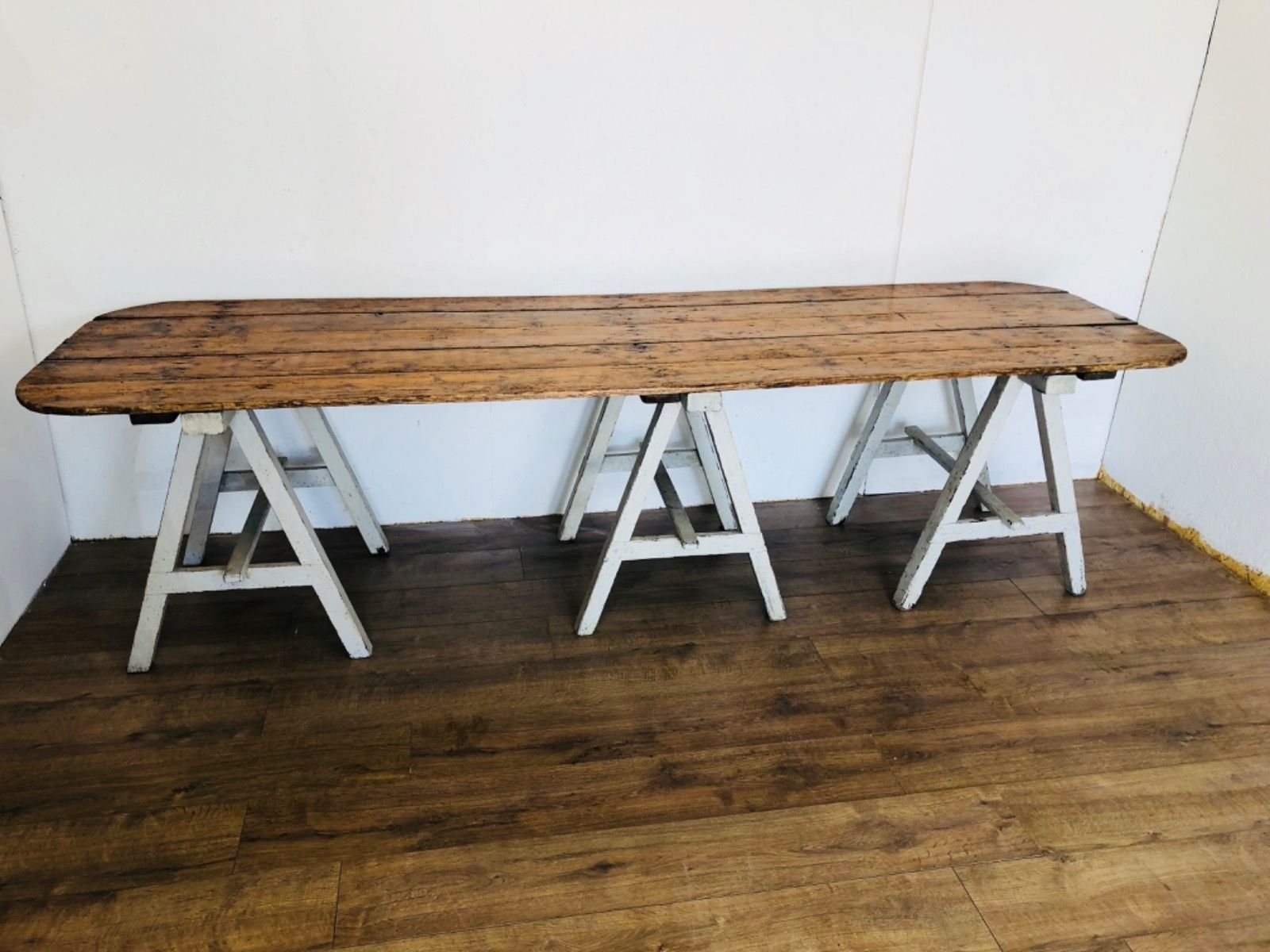 19th Century Pine Trestle Table