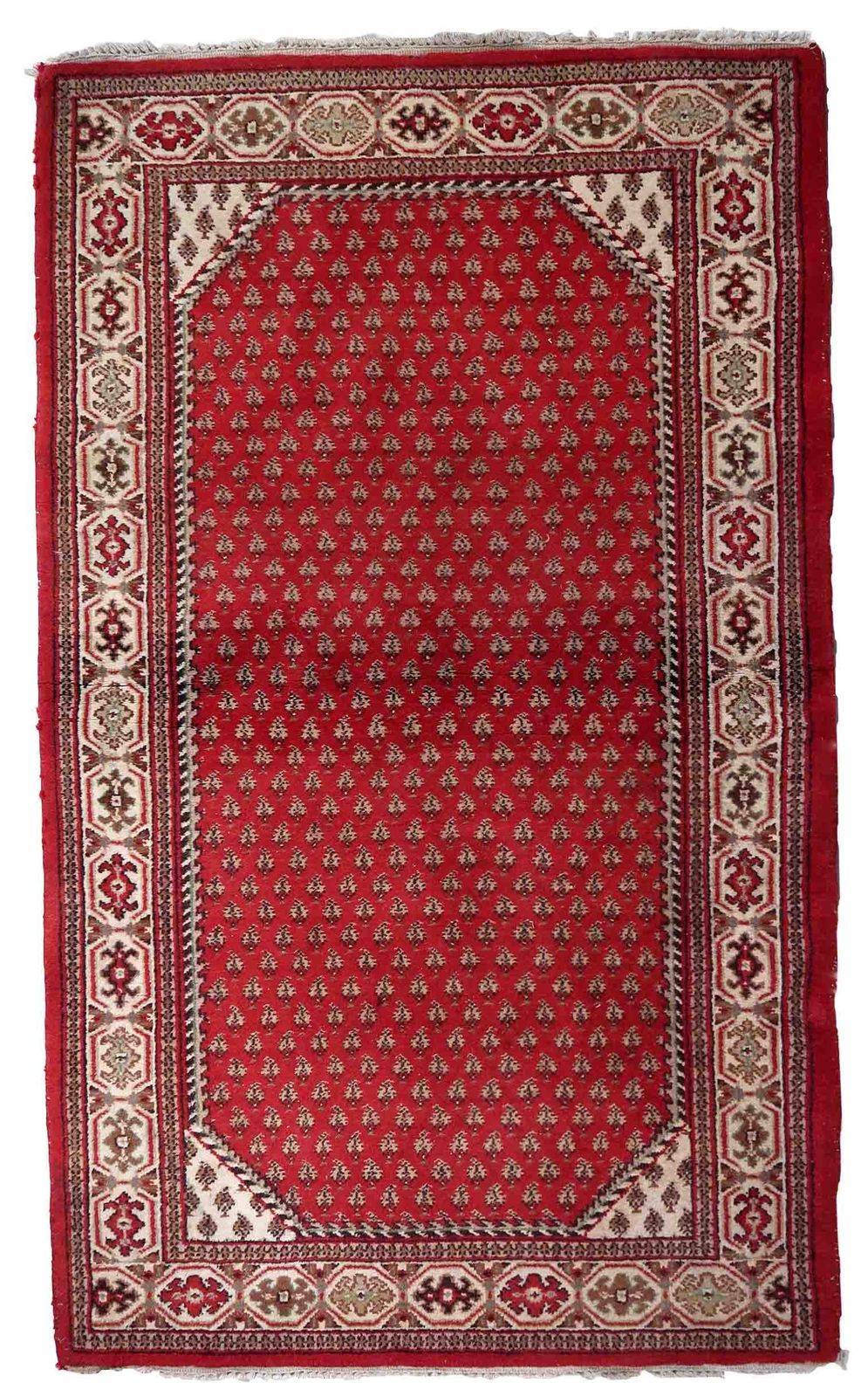 Handmade Vintage Indian Seraband Rug 3' X 5.2' (92cm X 161cm) 1970s