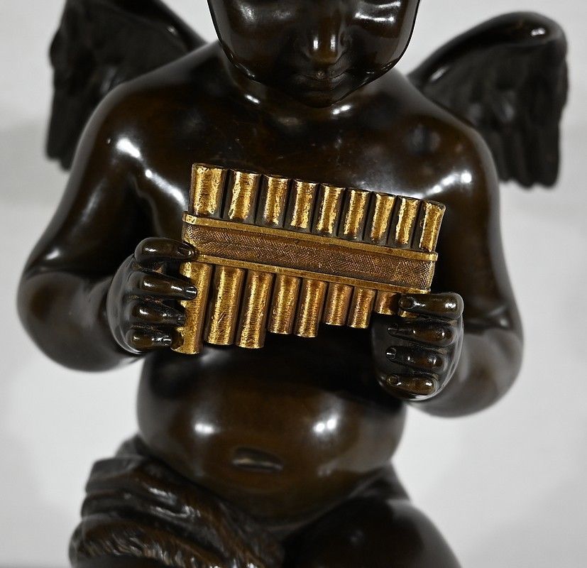 Bronze “Angelot à La Flute” – Late 19th Century photo 2070.3