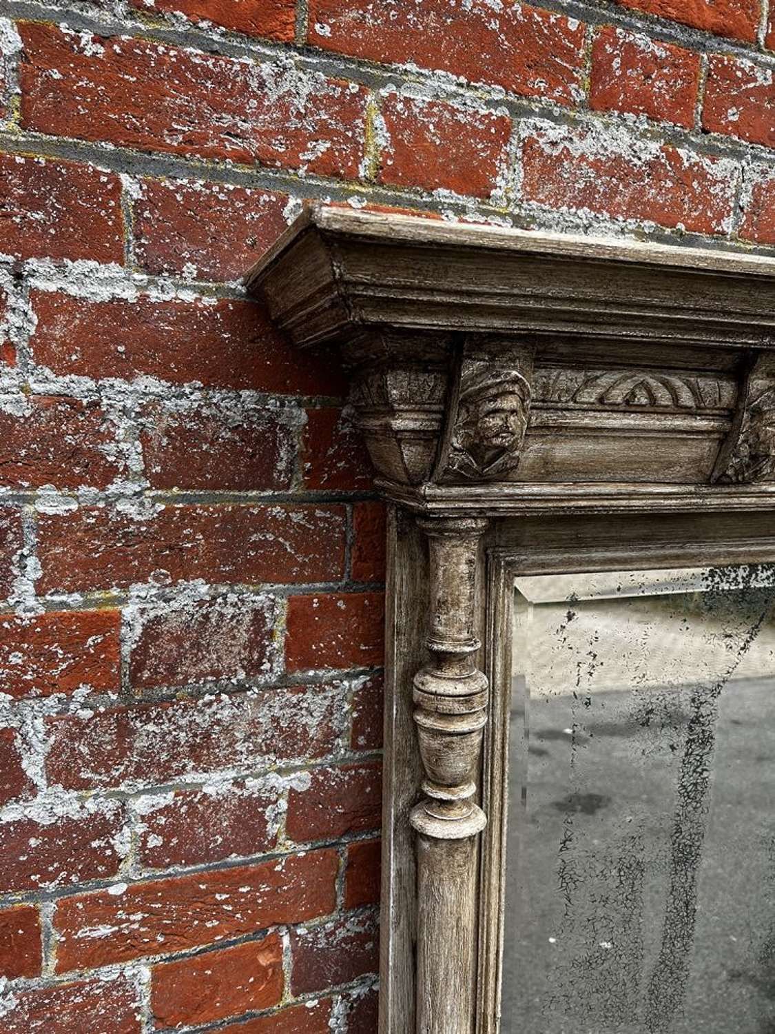 A Wonderful Large Antique French 19th Century Painted Mirror. photo furniture
