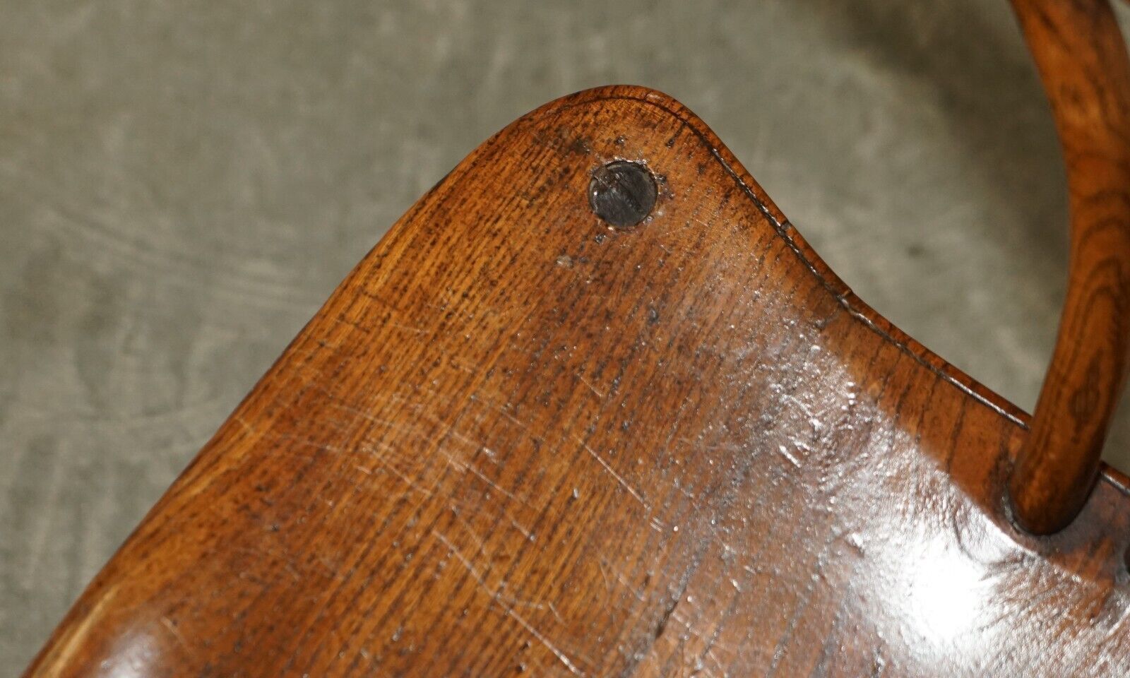 photo for sale Rich Colour Antique 19th Century Elm Wheel Back West Country Windsor Armchair