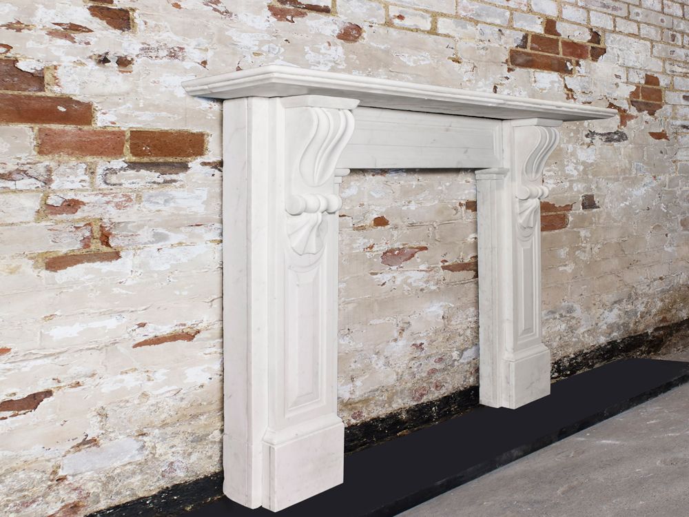 Original Victorian Marble Corbel Fireplace.
