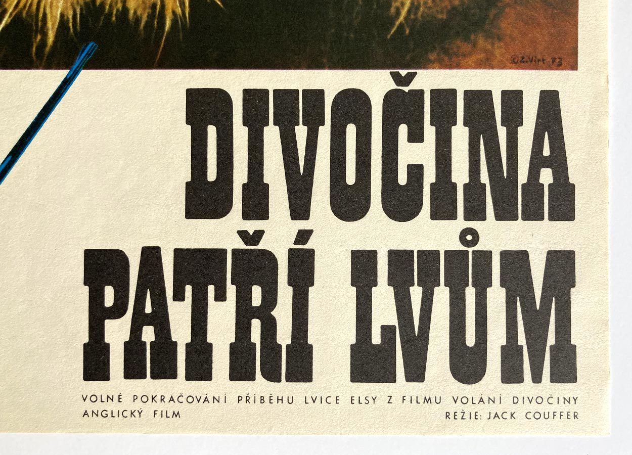Movie Poster, Living Free, Zdeněk Virt, 1973 photo vinterior