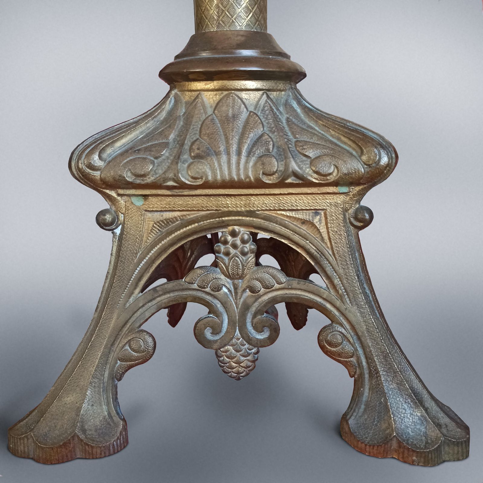 Early 19th Century Ecclesiastical Gilt Bronze Candlestick Lamp photo for sale