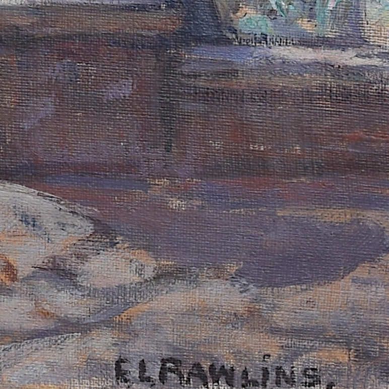 Ethel Louise Rawlins: A Garden Below The South Downs Oil Painting photo furniture