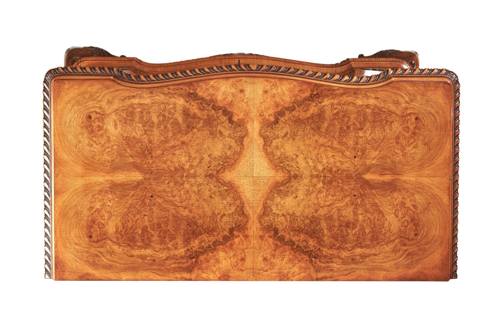 Fine Burr Walnut & Carved  Cocktail Cabinet On Stand photo vinterior
