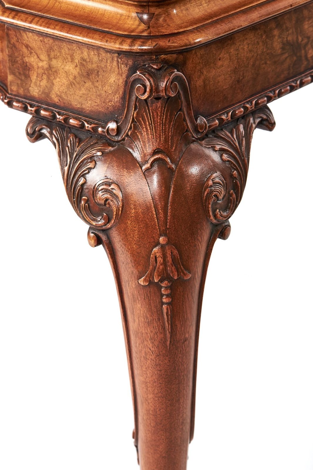 Fine Burr Walnut & Carved  Cocktail Cabinet On Stand photo vintage