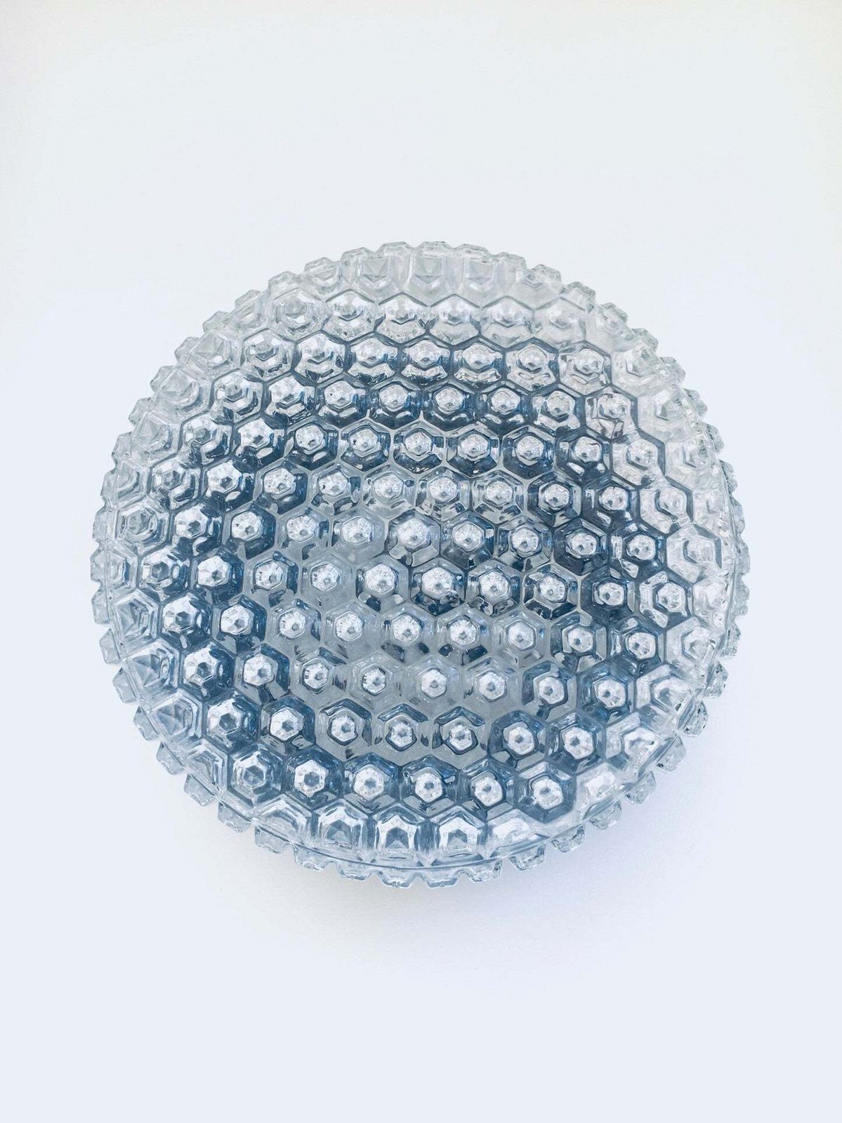 Mcm Beehive Glass Sconce Wall Lamp, Uk 1960's photo for sale