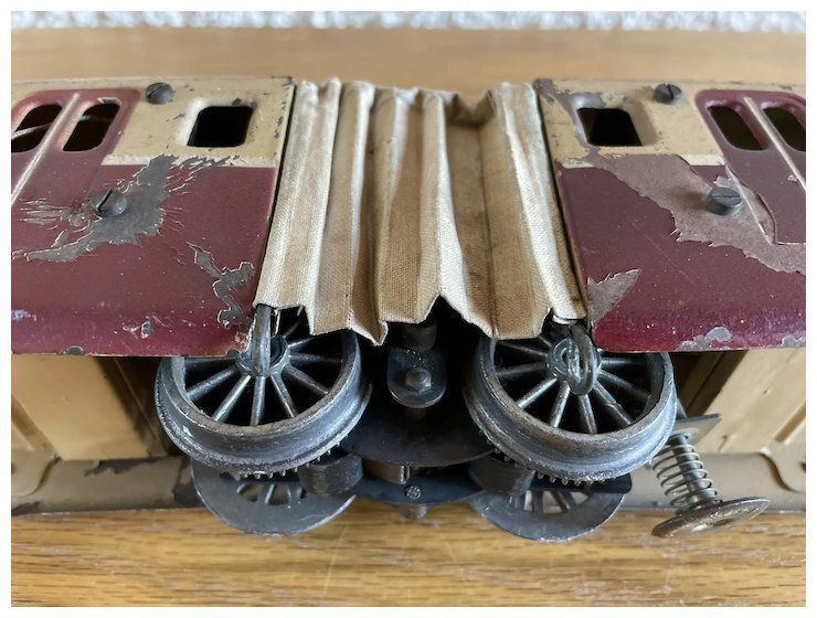 Vintage French Metal Toy Train photo vintage