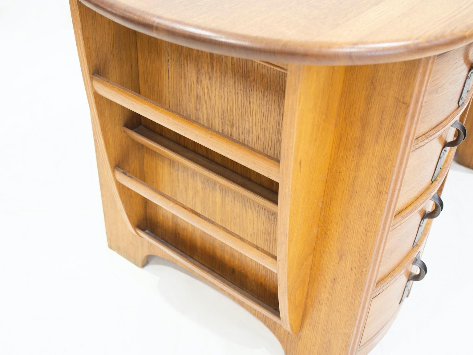 4828.0 Swedish Art Nouveau Style Oak Writing Desk photo