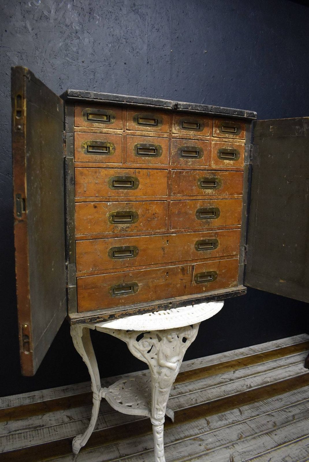 Military Campaign Chest Of Drawers / Strong Box