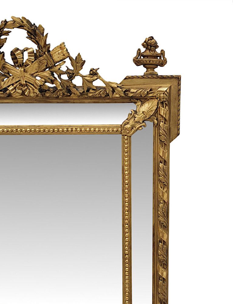 A Very Fine Large 19th Century Giltwood Margin Overmantle Or Hall Mirror photo for sale