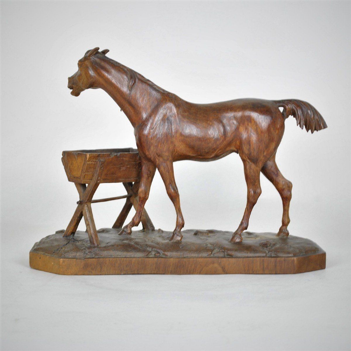 Carved Wooden Horse, Black Forest, Xixth Century photo for sale