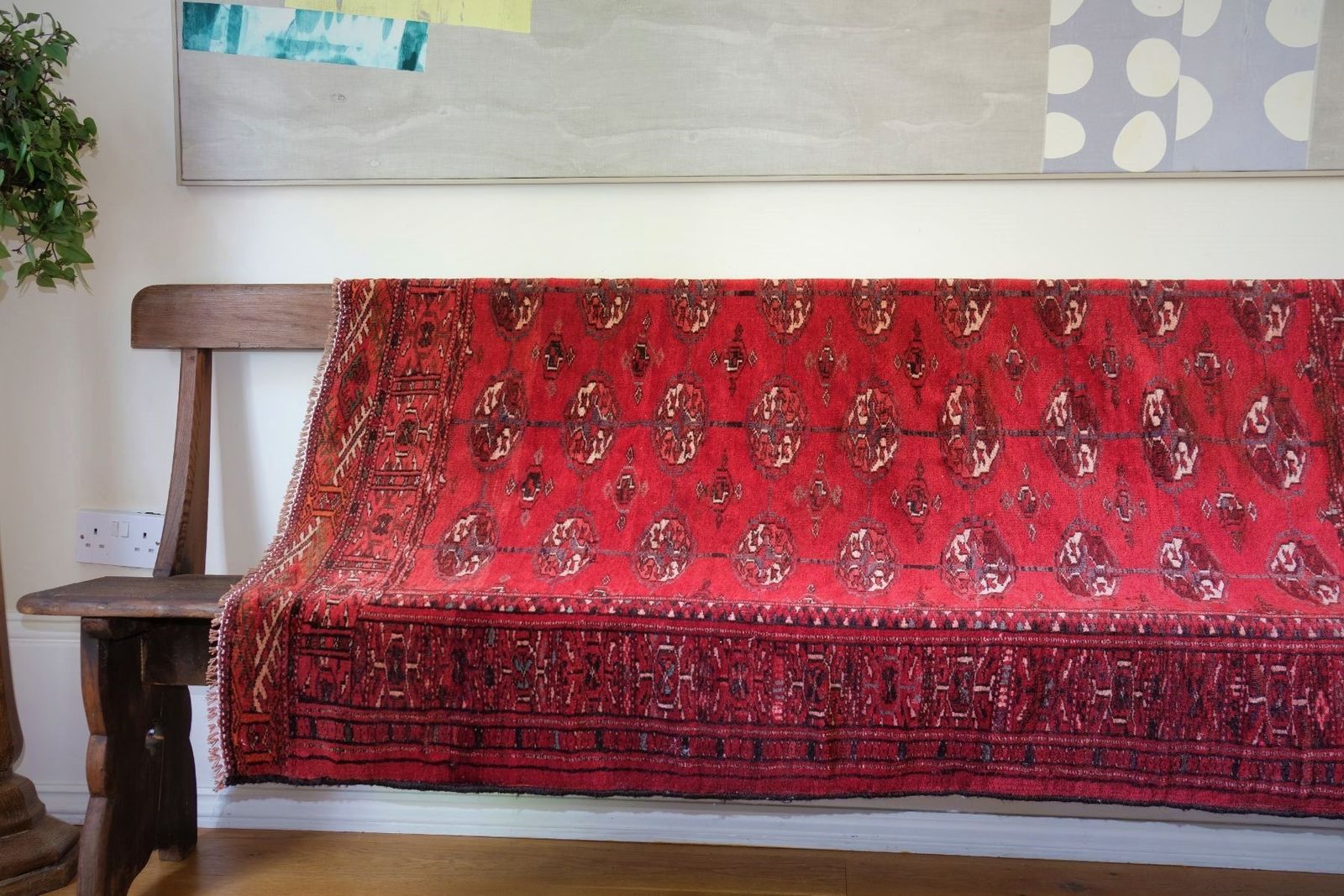 Vintage Handmade Turkish Turkoman Rug With 27 Medallions photo furniture