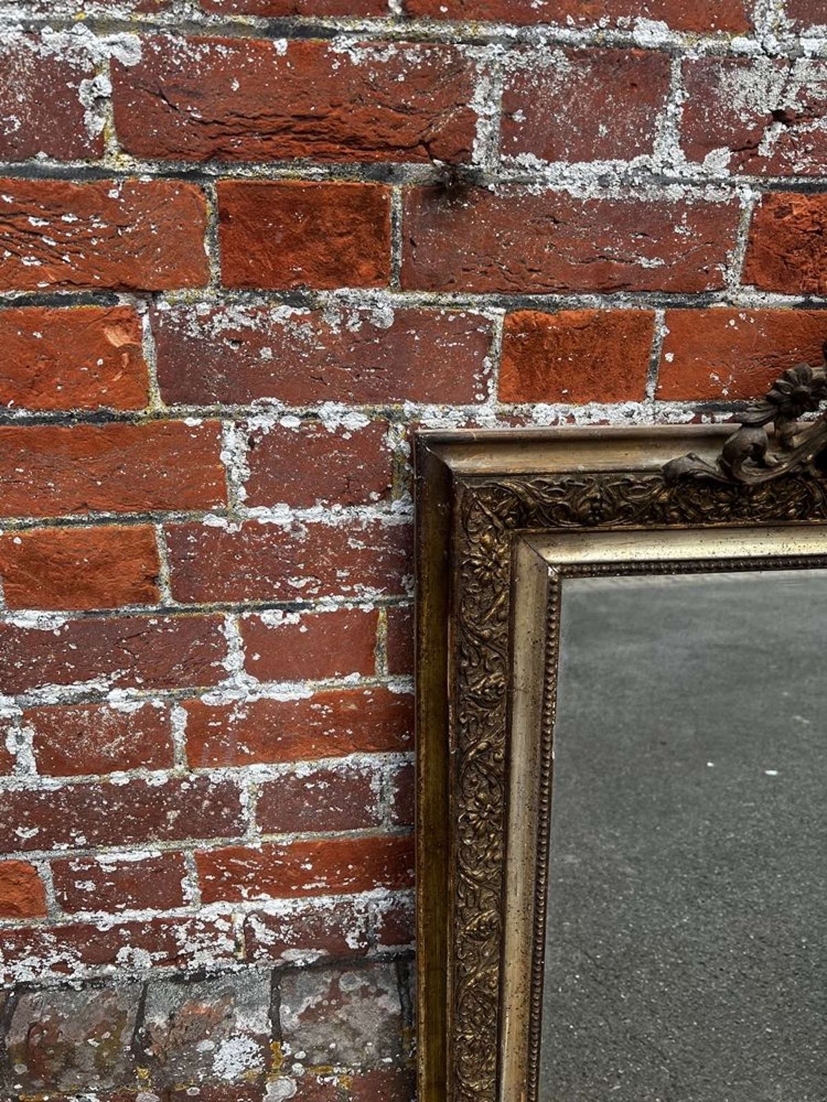 A Stunning Good Size Antique French 19th C Original Silver/Gilt Mirror photo furniture