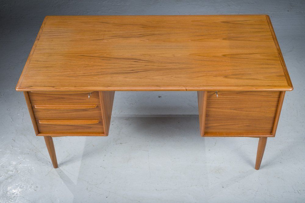 photo buy Mid Century Danish Modern Teak Desk By Svend Madsen For Falster, 1970s