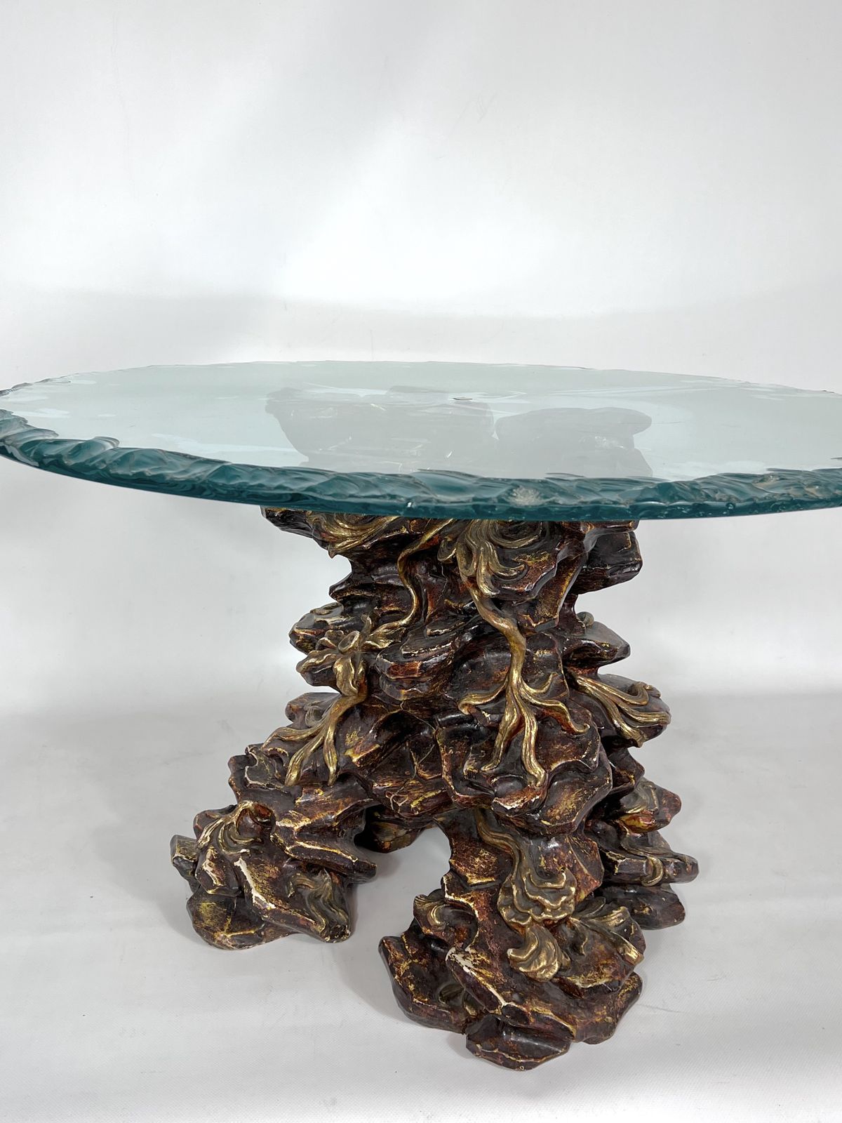 Vintage Italian Wood And Glass Coffee Table From 70s photo vinterior