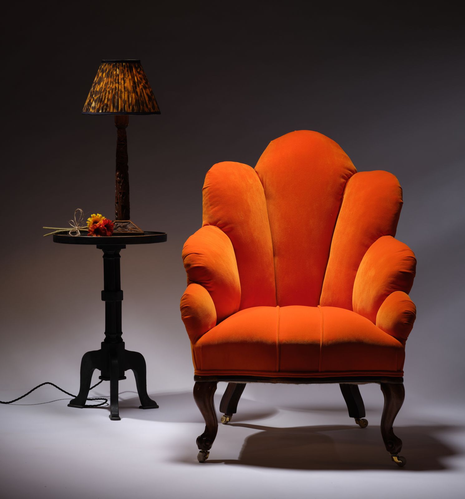 Exquisite Rare 18th Century Rosewood & Iron Framed Scallop Shaped Deconstructed Armchair Circa 1790. photo furniture