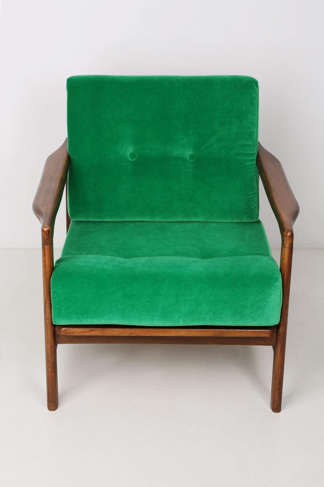 Green Velvet Armchair Designed By Zenon Baczyk, Poland, 1960s photo furniture