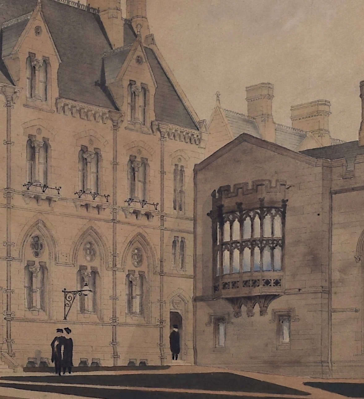 F F Hoyland Balliol College Oxford Watercolour 1880 photo Art