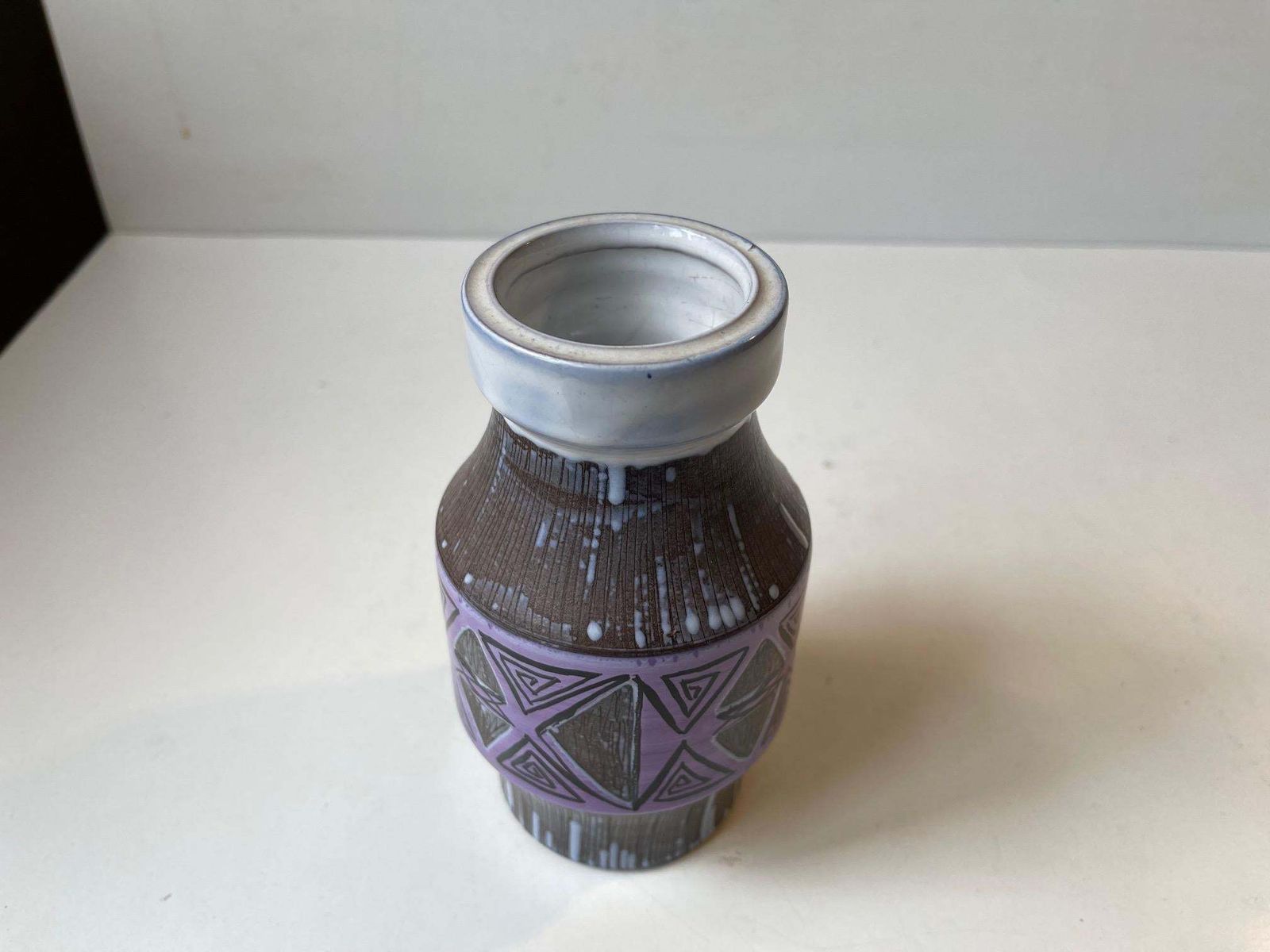 Glazed Purple Pottery Vase From Laholm Sweden, 1960s photo 257.0