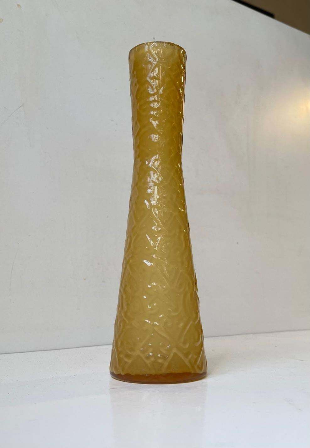 Honey Yellow Glass Vase By Geoffrey Baxter For Whitefriars, 1970s photo furniture