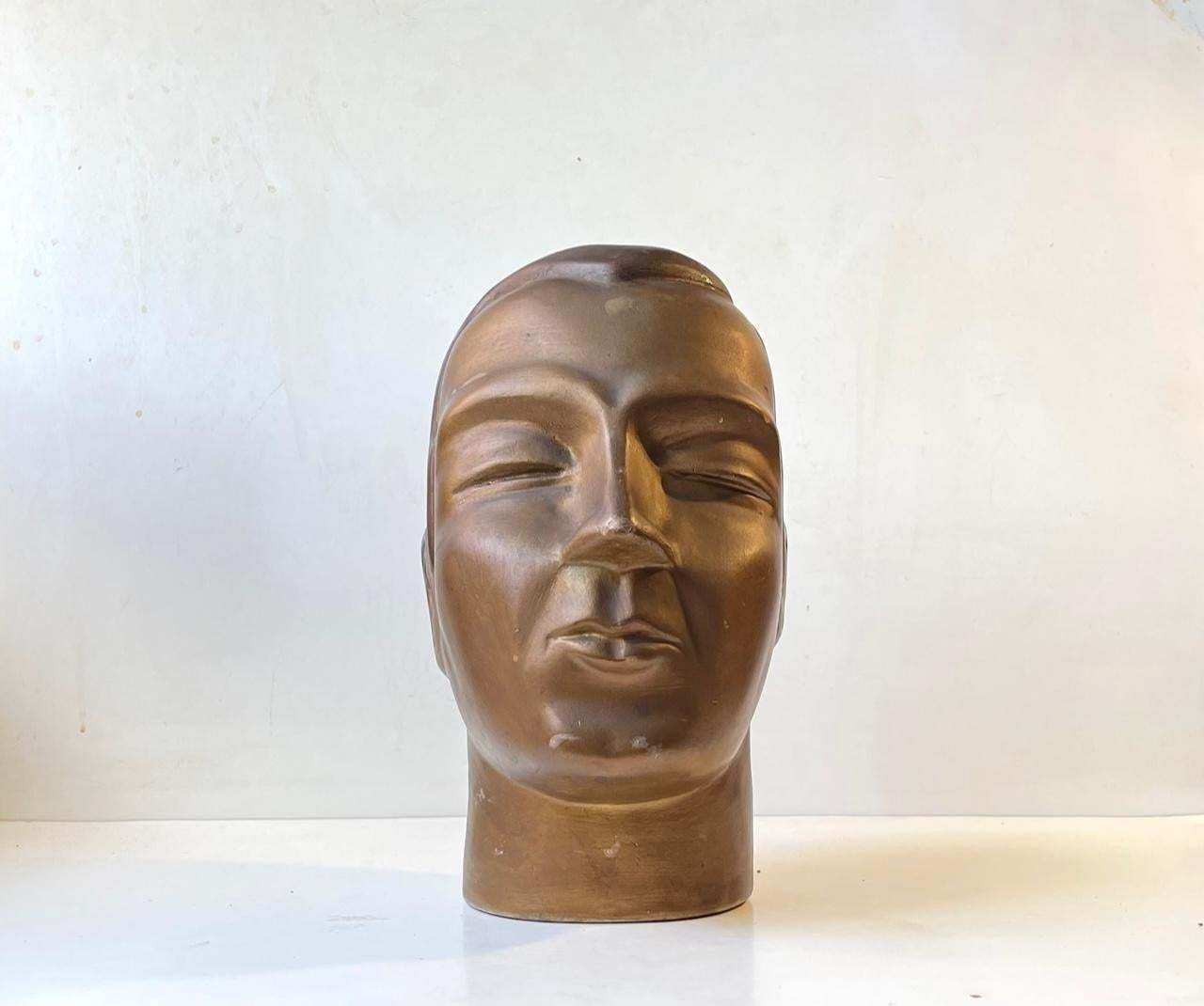 French Male Mannequin Head, Hat Stand, 1930s photo furniture