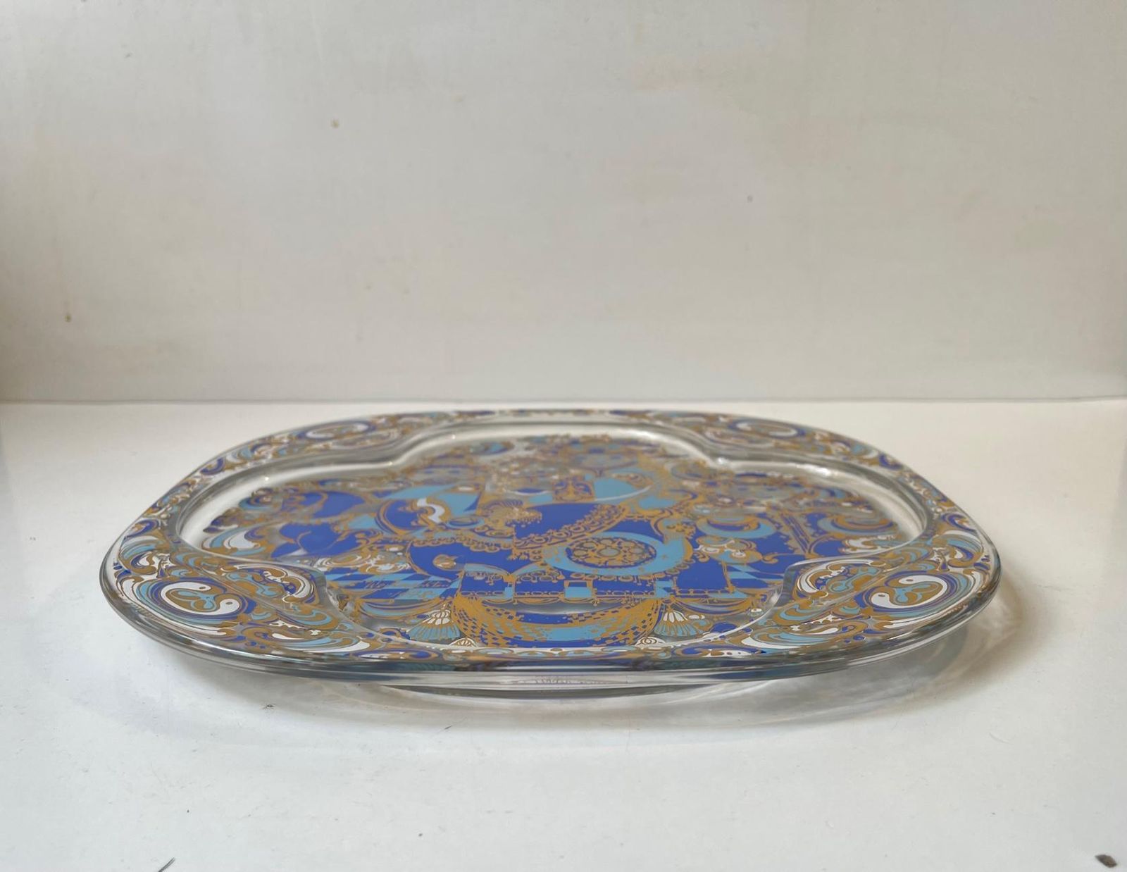 Limited Artist Glass Wall Plaque Theophany By Bjørn Wiinblad For Rosenthal photo for sale