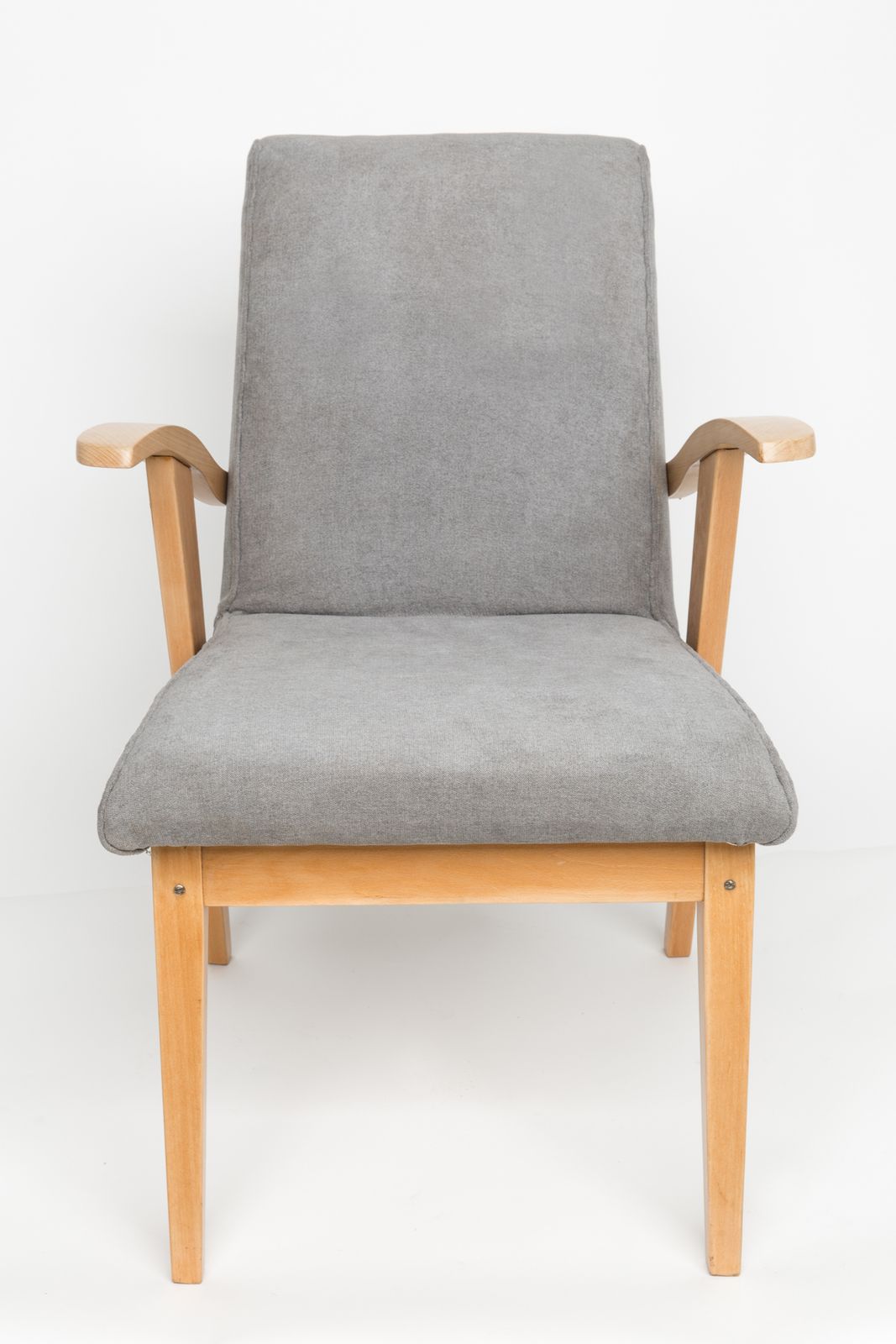 Vintage Gray Armchair By Mieczyslaw Puchala, 1960s photo furniture