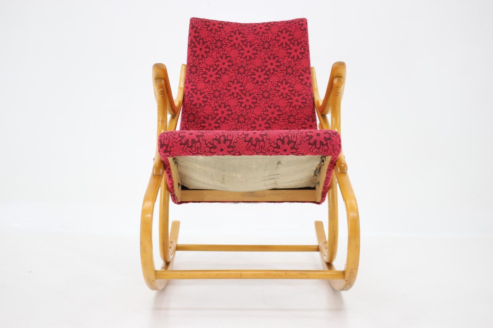 1970s Beech Rocking Chair By Ton, Czechoslovakia photo for sale