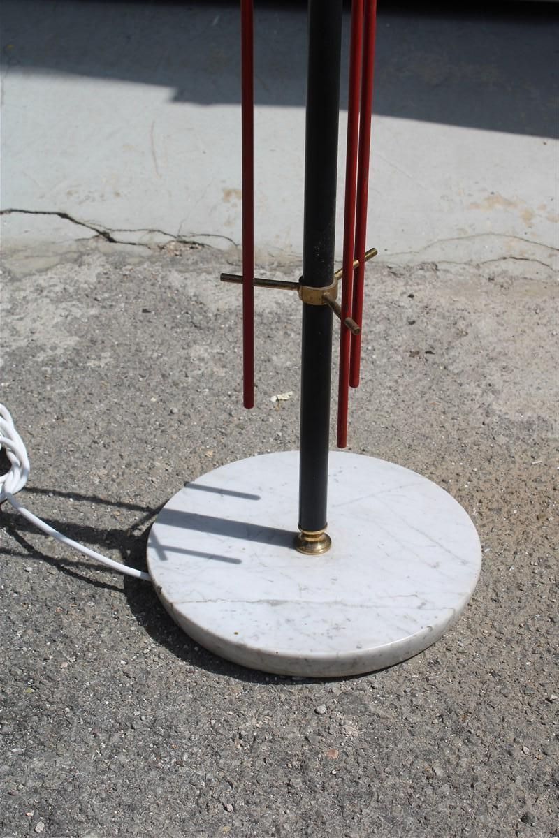 photo for sale Mid Century Italian Floor Lamp Brass Glass And Plexiglass Red Parts 1950s Stilux